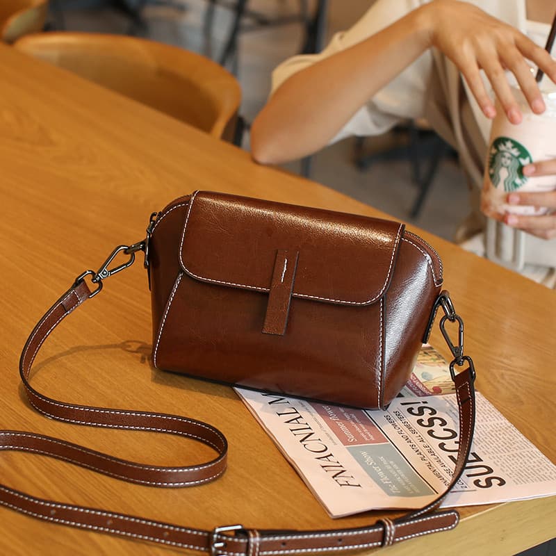 Bolsa bolsa feminina Bolsa Feminina Nicho Moda All-Match Bolsa Feminina de Couro Genuíno