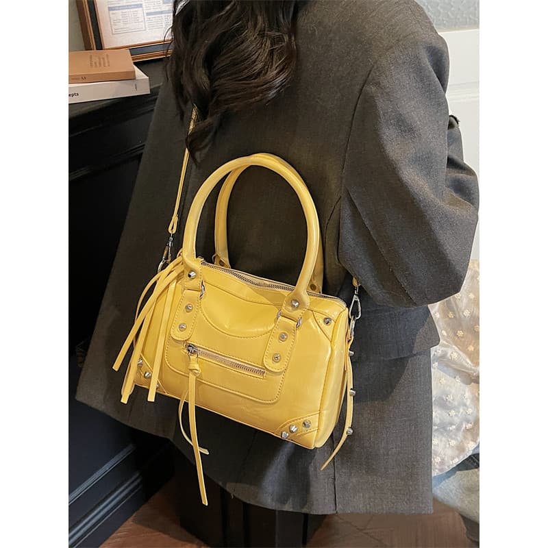 Bolsa bolsa transversal feminino Doce estilo legal amarelo saco da motocicleta feminino 2026 primavera novo estilo Popul