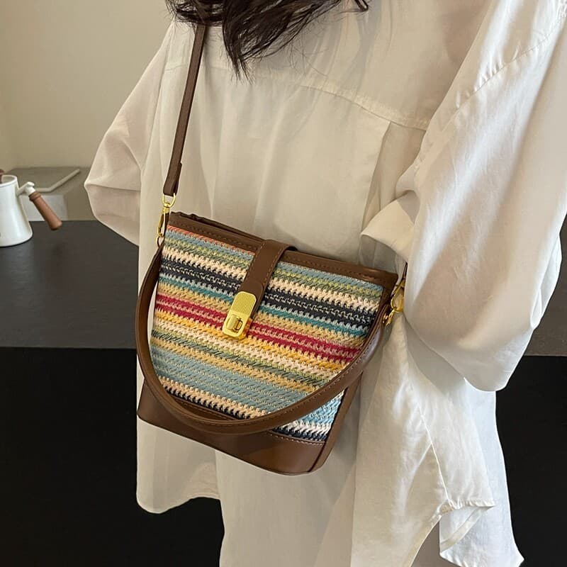 Bolsa bolsa feminina Bolsa feminina de palha transversal de nicho de alta qualidade de verão