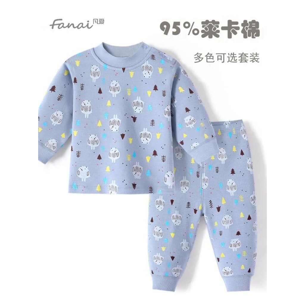 Feliz Lolo outono roupas calças compridas meninos meninas conjunto de roupa interior inverno bebê 95 Lycra algodão 2431-