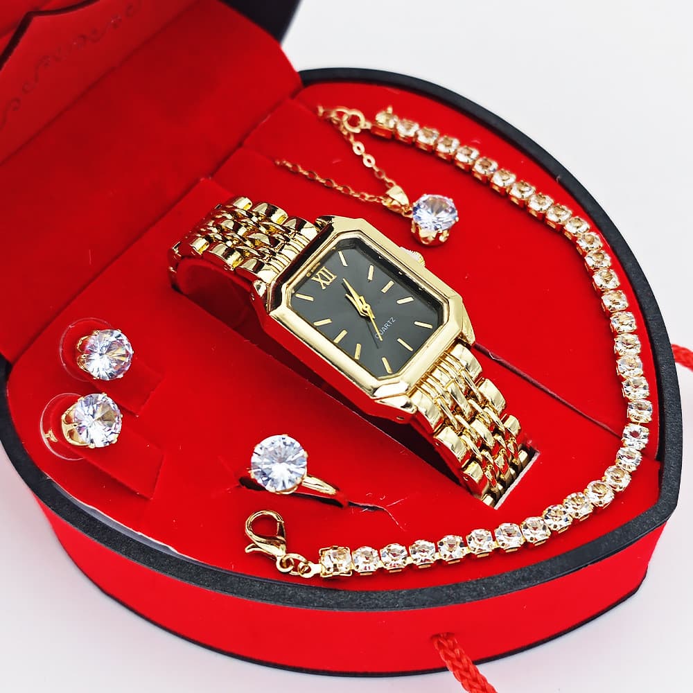 Conjunto De Joias De Relógio De Moda Feminina , Pulseira , Colar , Feminino , Presente ,