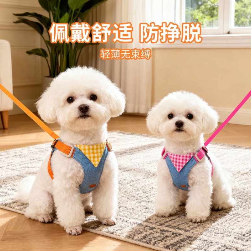 Coleira para animais de estimação, coleira com guia para cães, guia estilo colete, guia para cães para passeios, cães pe