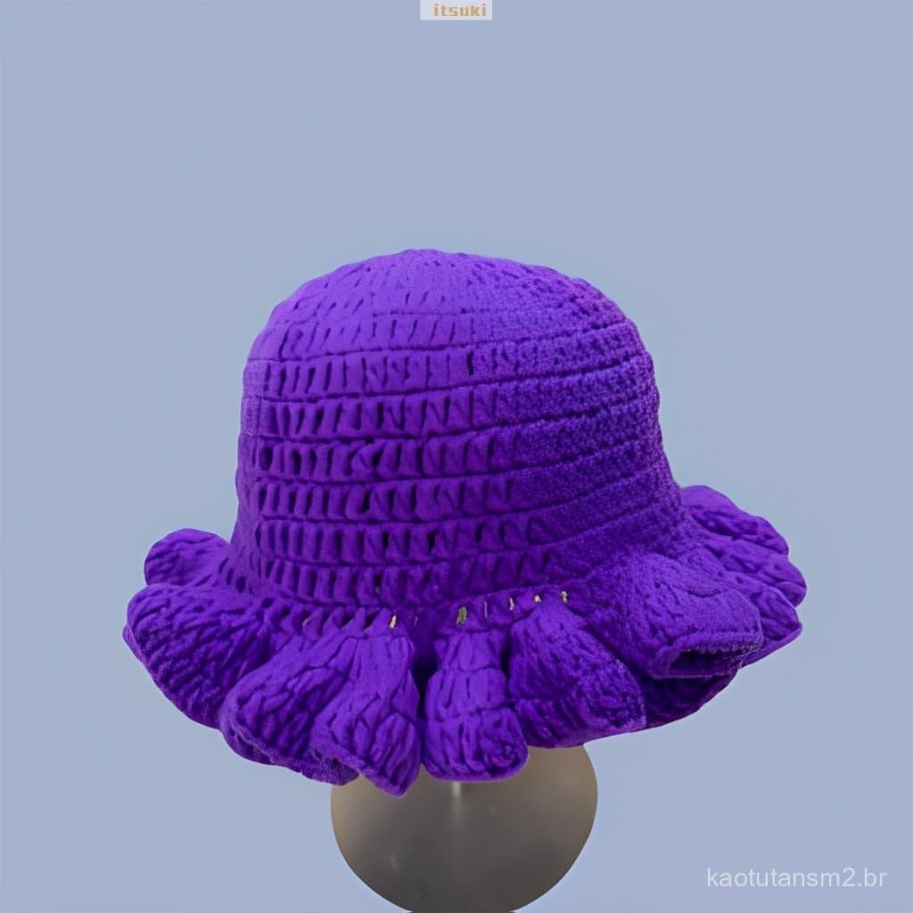 Chapéu de Palha de Aba Larga, Feito à Mão, Flexível, com Design de Renda, Respirável, com Babados, para Mulheres, Elegan