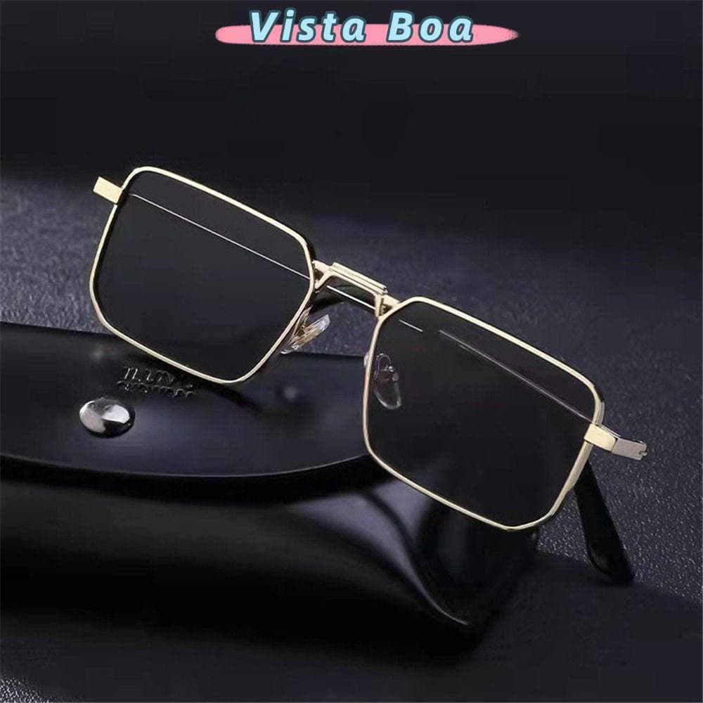 Óculos de Sol Punk CHEAP, Retangulares em Cores Vibrantes com Armação de Metal, Proteção UV400 para Viagem M17Q