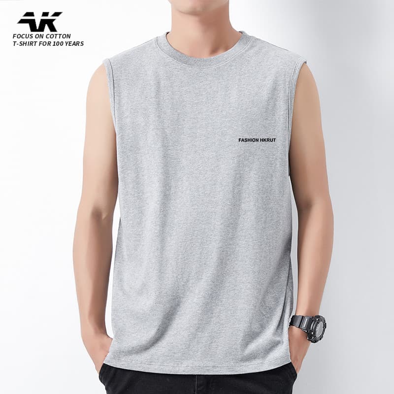 Impresso sem mangas camiseta masculina Plus Size verão fino solto colete esportes masculinos Fitness corte manga colete