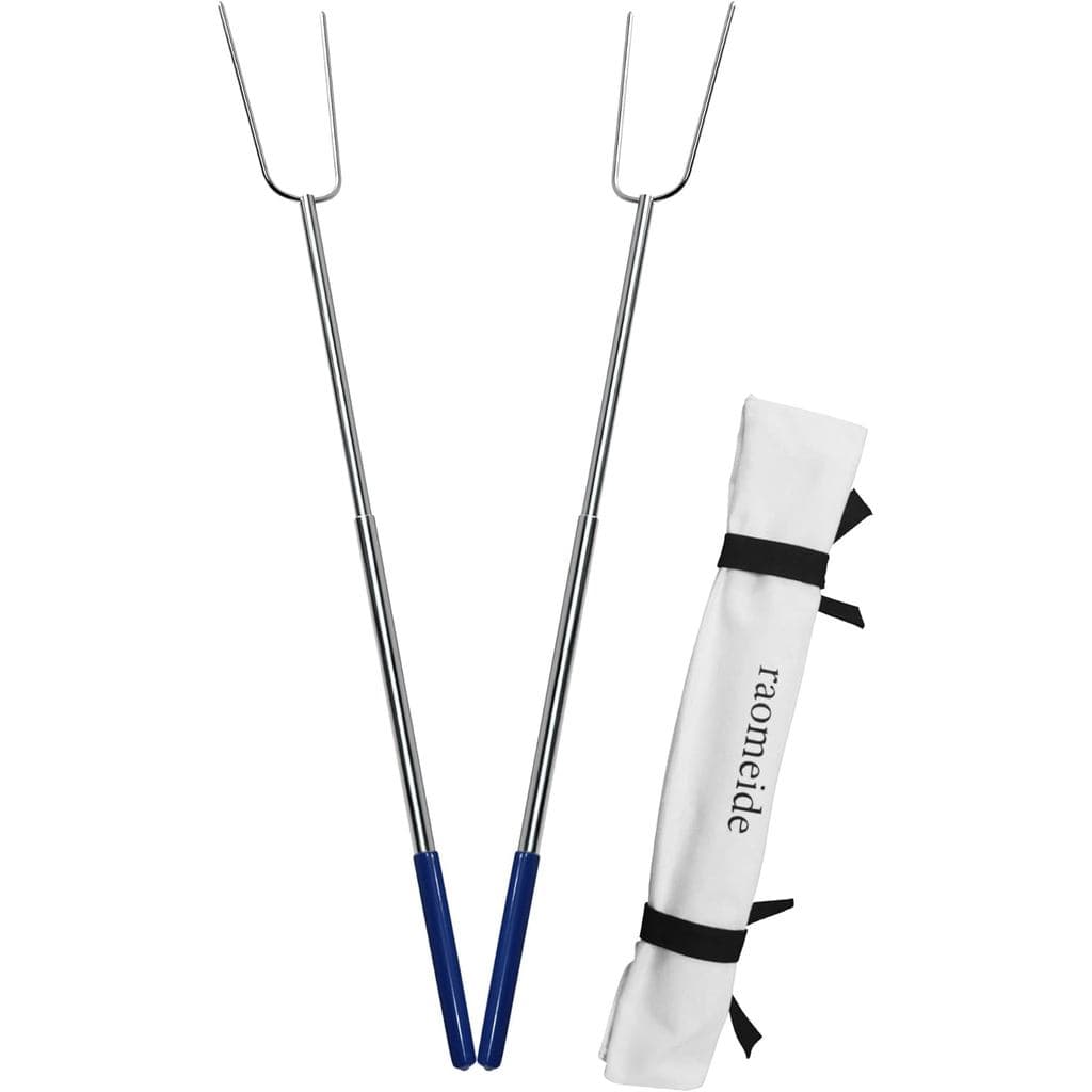 RAOMEIDE Espetos para Assar Salsichas de 32" para Fogueira, Espetos Longos para S'mores e Marshmallows (Pacote com 2)