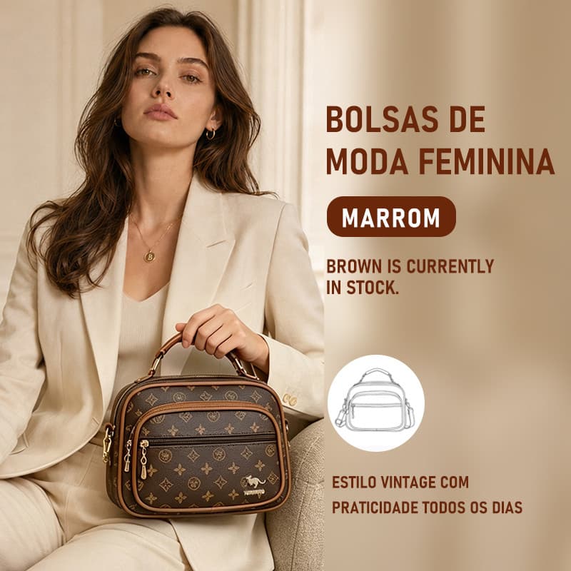 JAMI JAMI Bolsa Feminina Transversal Pequena Couro Sintético Estampada Casual Com Alça Ajustável Para Dia a Dia  TM9185