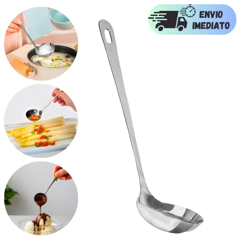 MINI CONCHA AÇO INOX 16,8CM PEQUENA PARA MOLHOS CALDOS VINAGRETE UTENSILIOS SERVIR RESTAURANTE
