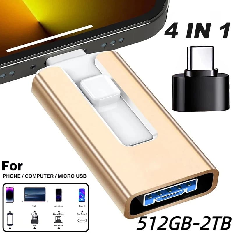 4 Em 1 OTG Micro USB 3.0 Flash Drive Dupla Finalidade Android TYPE-C Pen Móvel Memória Vara Unidade Livre Para iPhone