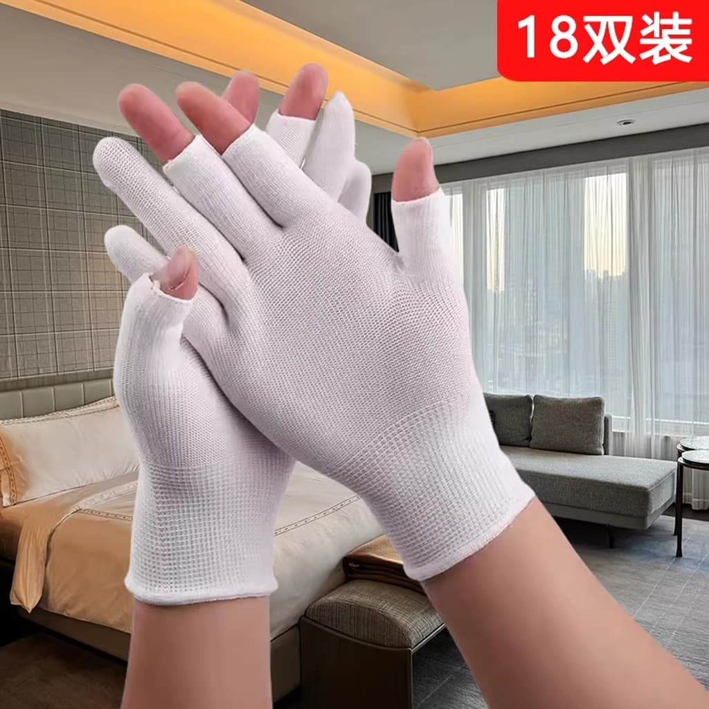 Hotel quarto de hóspedes garçom cama-making luvas dedicadas limpeza limpeza sanitária mesa frontal limpeza estilo fino p