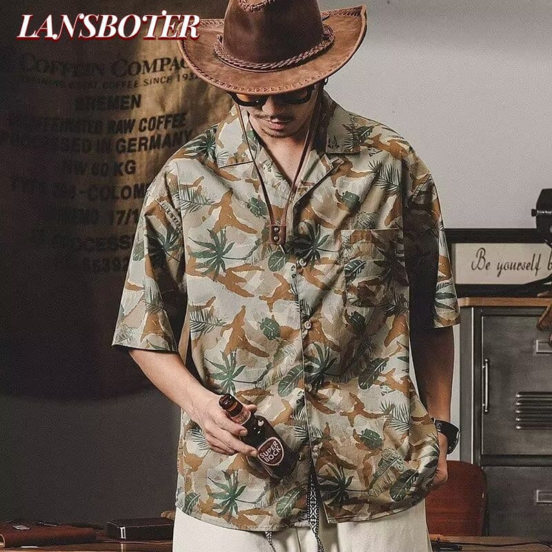 Camisa Retrô Masculina E Feminina Com Estampa De Coqueiro De Férias De Luxo De Rua