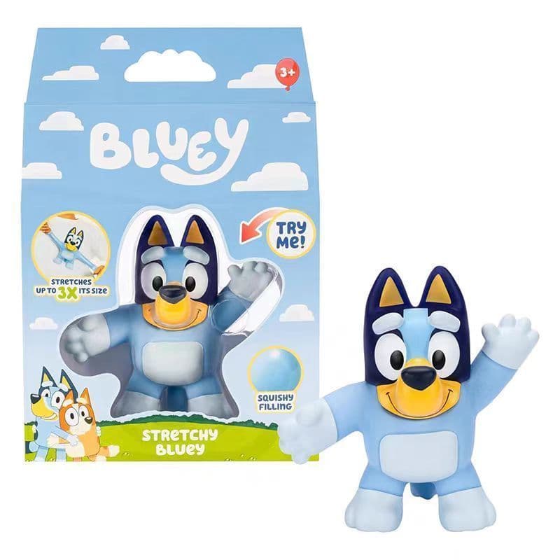 Blueyandfriends mercadoria conjunto de boneca de borracha macia caixa brinquedo blueyandfriends mercadoria boneca de bor