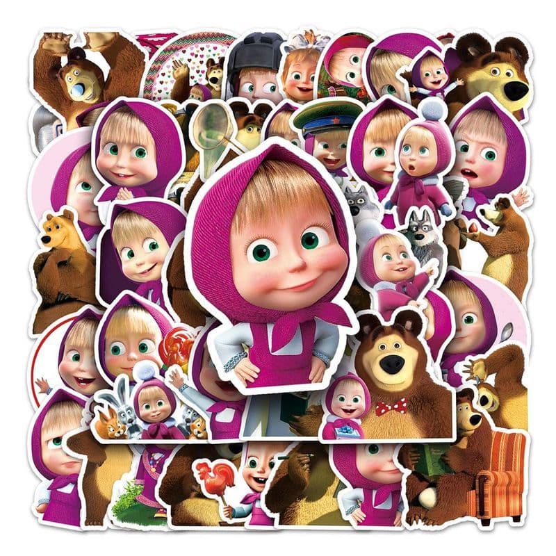 Martha e o urso Graffiti adesivos dos desenhos animados adesivos padrão de animação brinquedos infantis bonito DIY adesi