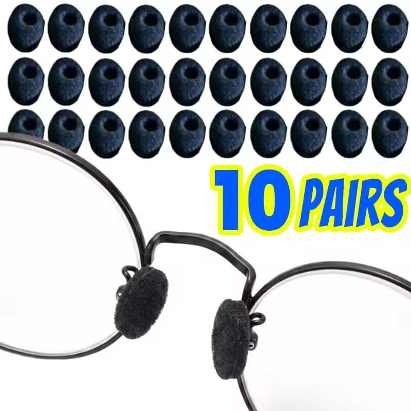 10-3 Pares De Almofadas De Nariz Para Óculos De Esponja-Acessórios Macios Suporte-Almofada Meia Lua Adesiva De-Antiderra