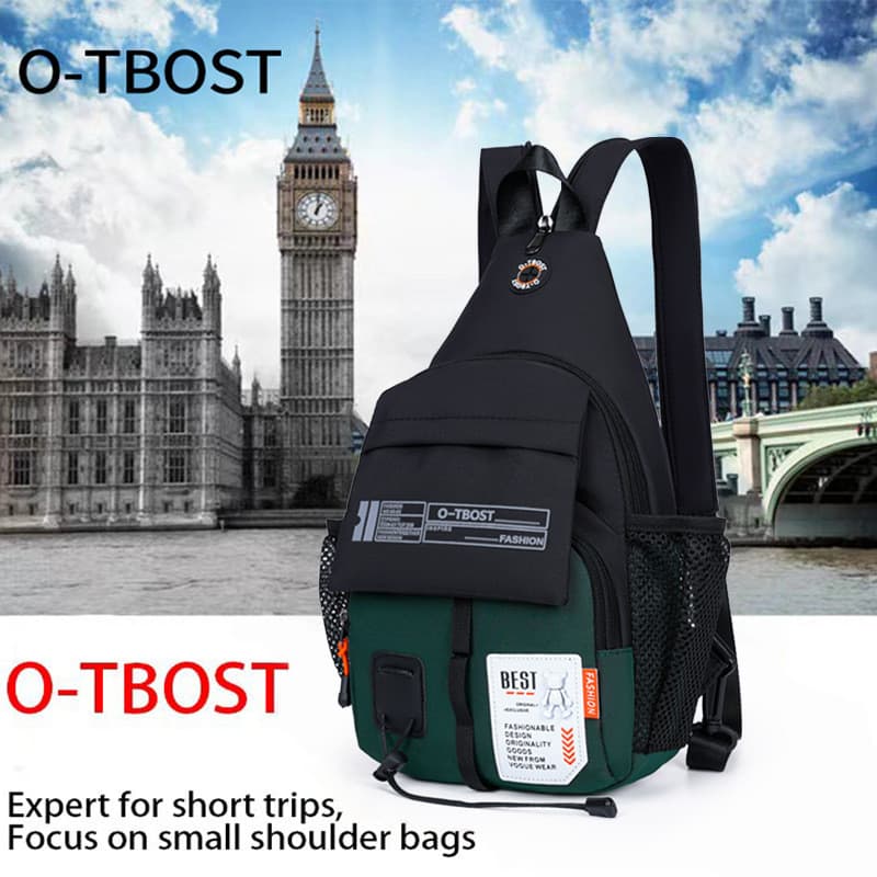 O-TBOST Novo Estilo Moda Multifuncional Bolsa de Peito Homens Viagem ao Ar Livre Mochila de Grande Capacidade Bolsa de O