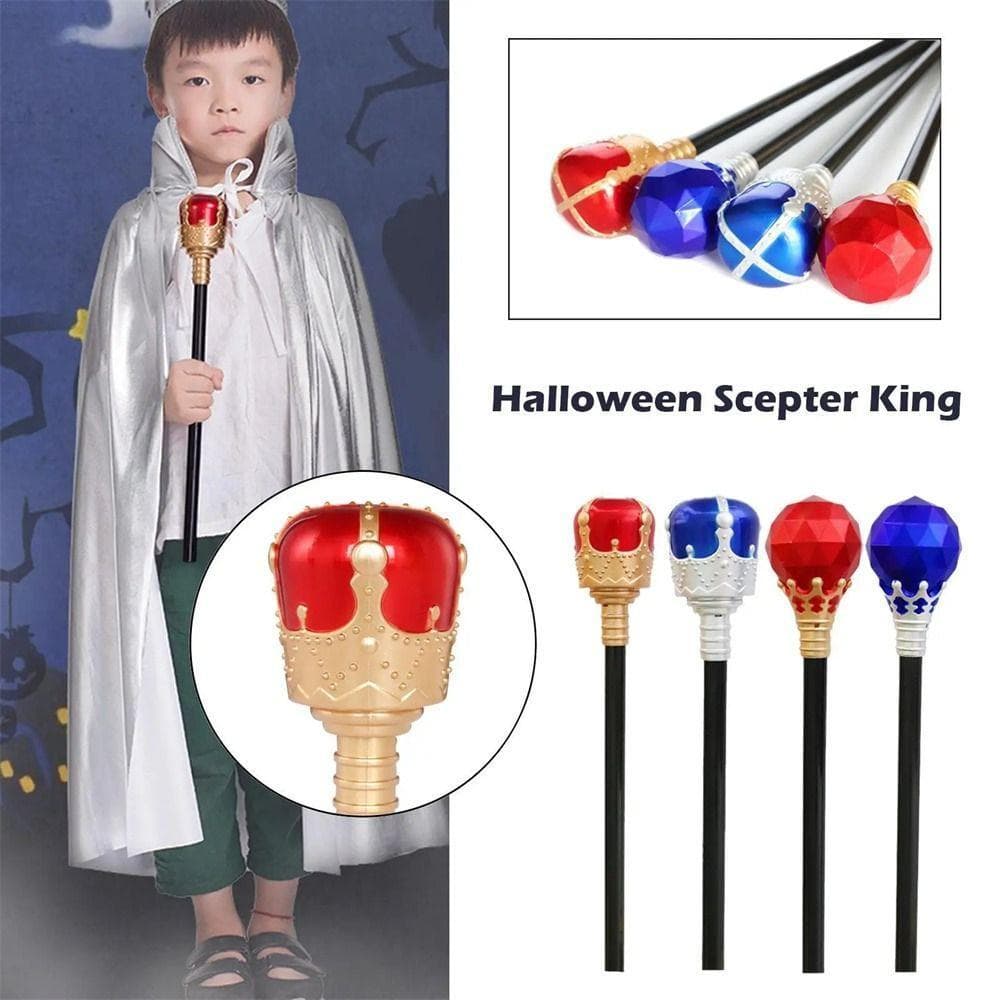 King Queen Scepter , Varinha De Mão Portátil Para Halloween , Fantasias De Desempenho De Plástico Bengala