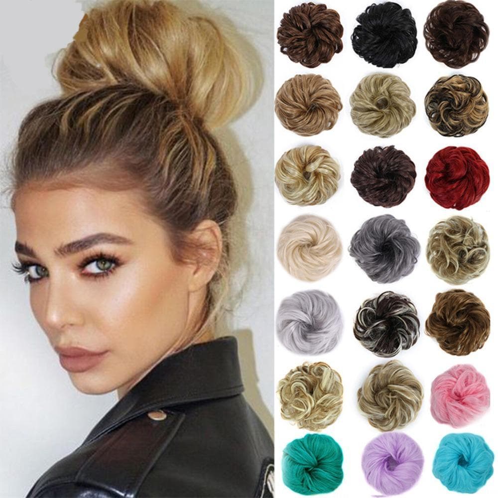 Coque De Cabelo Bagunçado Acessórios Para Feminino Rosa Festa Diária Preto Elástico Peças Falso