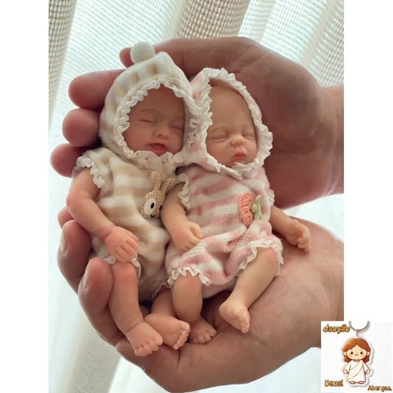 1pc Mini Boneca Reborn de Silicone Realista Feita à Mão Presente de Aniversário para Pais PA7F