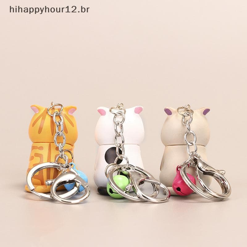 HIHAP Chaveiros De Gato Tímido Fofo Gatinho Gordinho Chaveiro Bolsa De Bugigangas Chaves De Ornamento