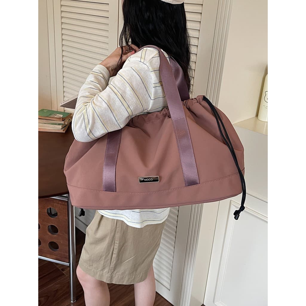 Bolsa de viagem feminina leve, grande capacidade, curta distância, leve, pode pendurar bagagem, armazenamento, esportes,