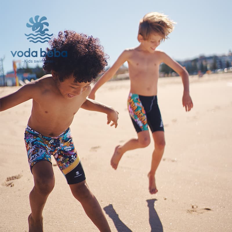Vodabeba Calção de banho infantil para meninos, médio e grande, treinamento profissional, secagem rápida, Trun