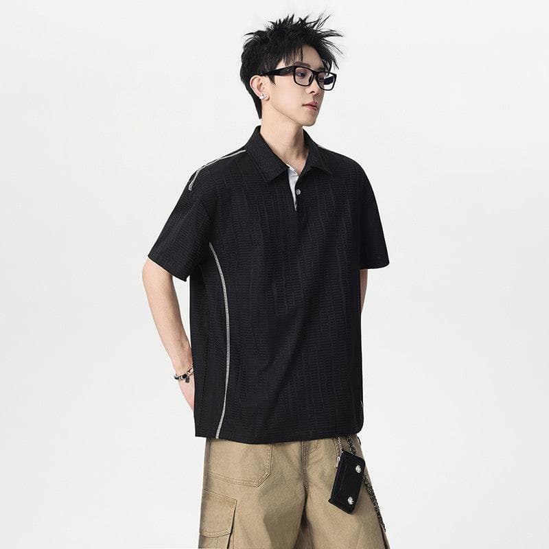 American Street Wear camisa Polo masculina de manga curta topo verão 2026 novo estilo cor sólida Casual lapela camisa go