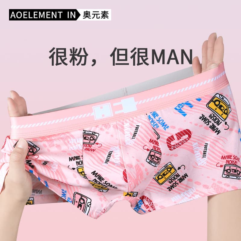 Cueca boxer masculina de algodão puro, cueca boxer antibacteriana de tamanho grande para jovens, roupa íntima esportiva