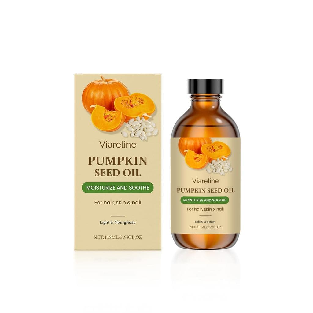 Óleo de Semente de Abóbora para Cabelo, Pele e Unhas, Óleo Corporal Hidratante e Leve, Não Oleoso, 3,99 Fl Oz
