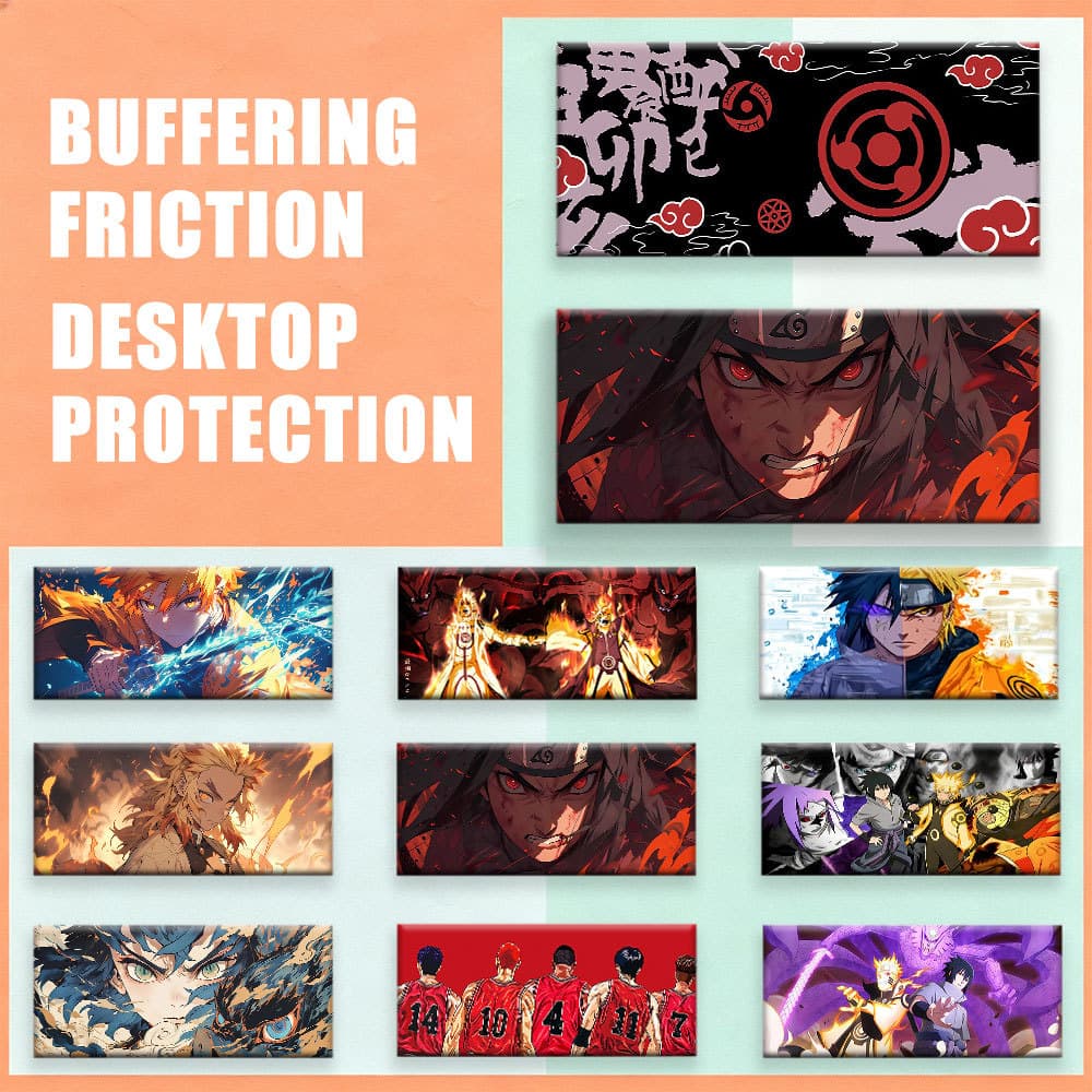 Grande Naruto Sharingan Ninja Símbolo Gaming Mouse Pad Base Antiderrapante Tapete Suave Para PC Notebook