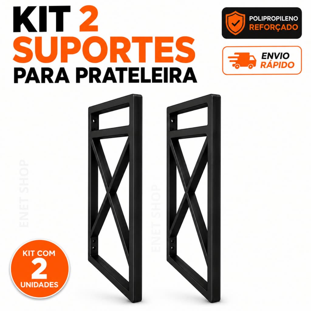 Par Suporte Estilo Industrial Para Prateleira 20x37 Preto Mão Francesa Decorativa