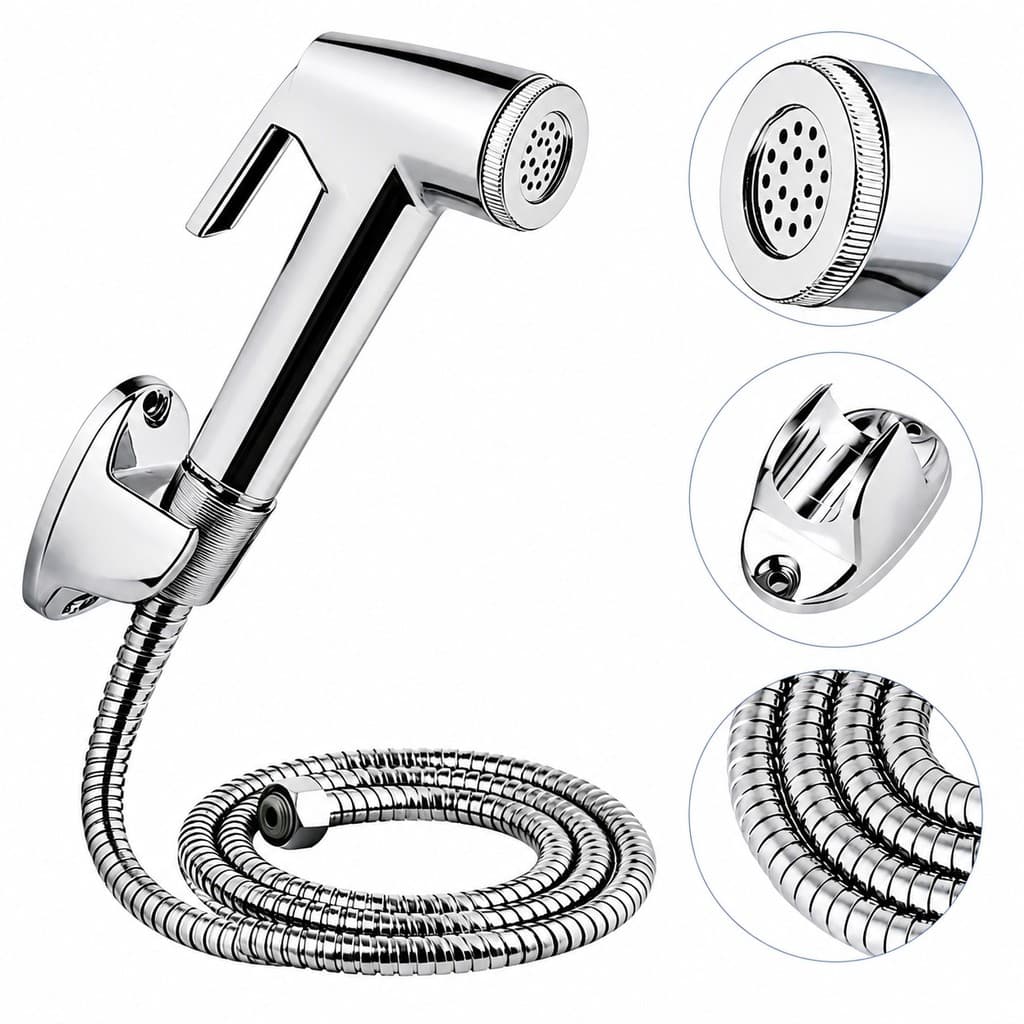 Ducha Higiênica Banheiro Completa Luxo Inox Núcleo Da Válvula De Cobre 1,2m Chuveirinho