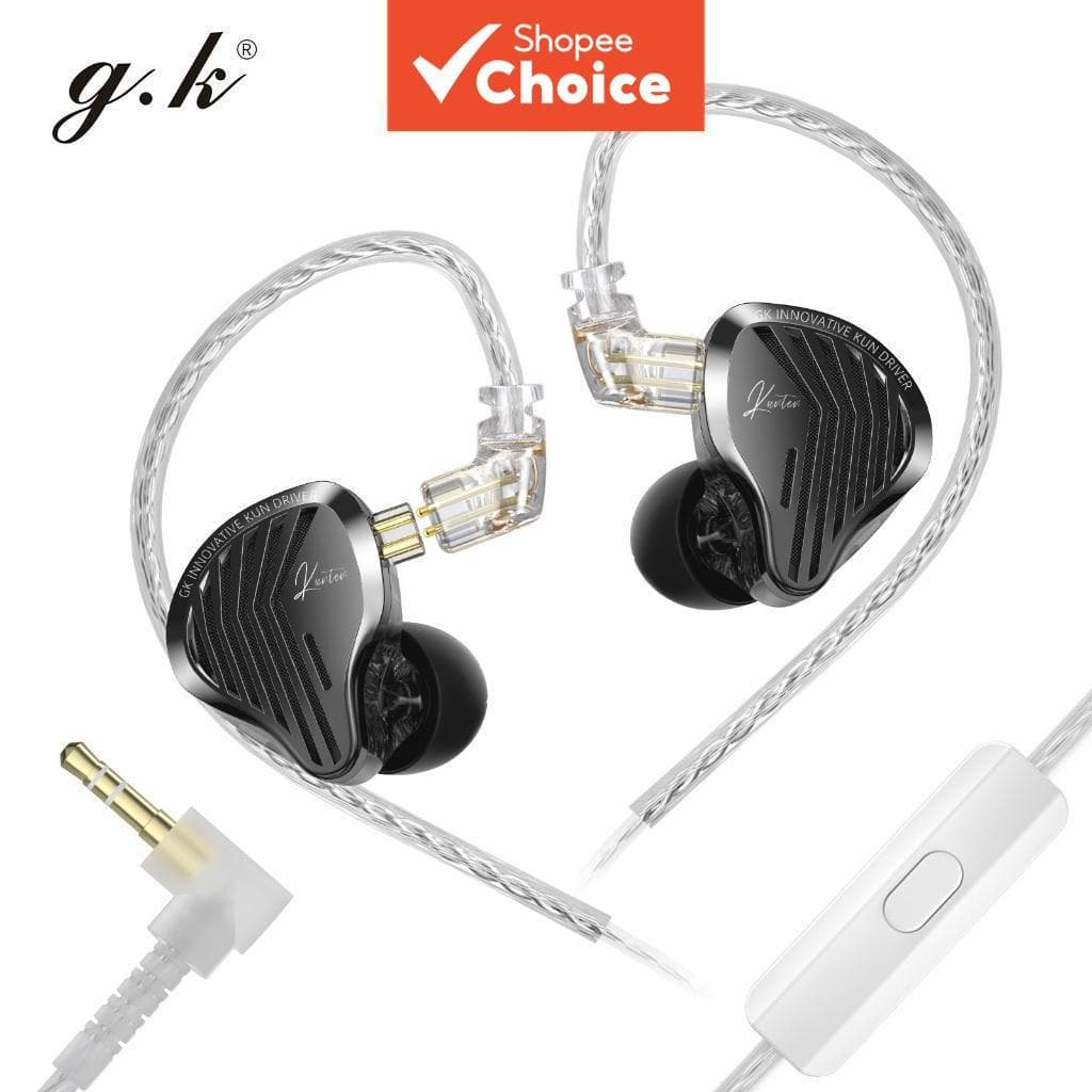 Fones de ouvido intra-auriculares premium GK-KUNTEN, fones de ouvido dinâmicos de alta qualidade com drivers dinâmicos,