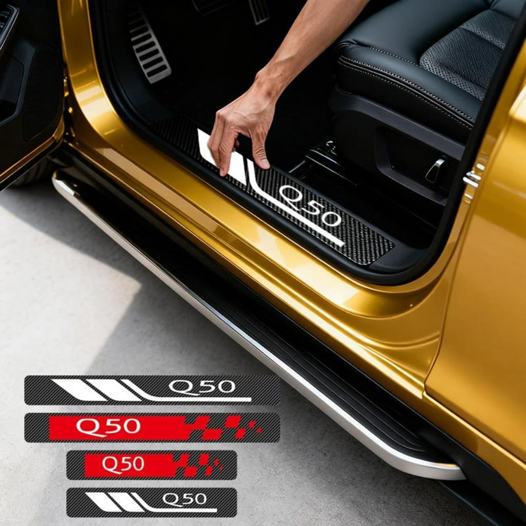 Kit 4 Peças Autocolante Fita Protetora De Porta Soleira Automotiva Acessórios Para Carro For Infiniti Q50 Luxe Sensory