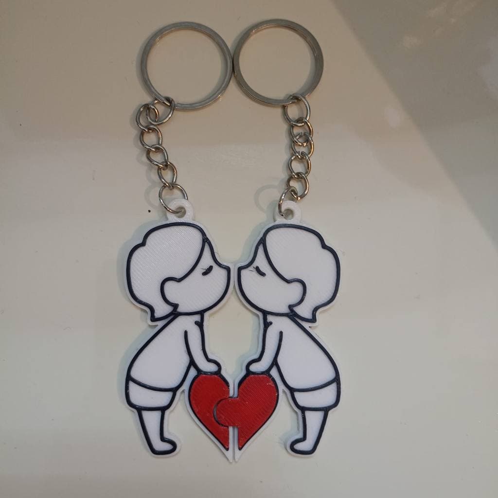 Chaveiros Casal com Coração Amor Que Se Completa