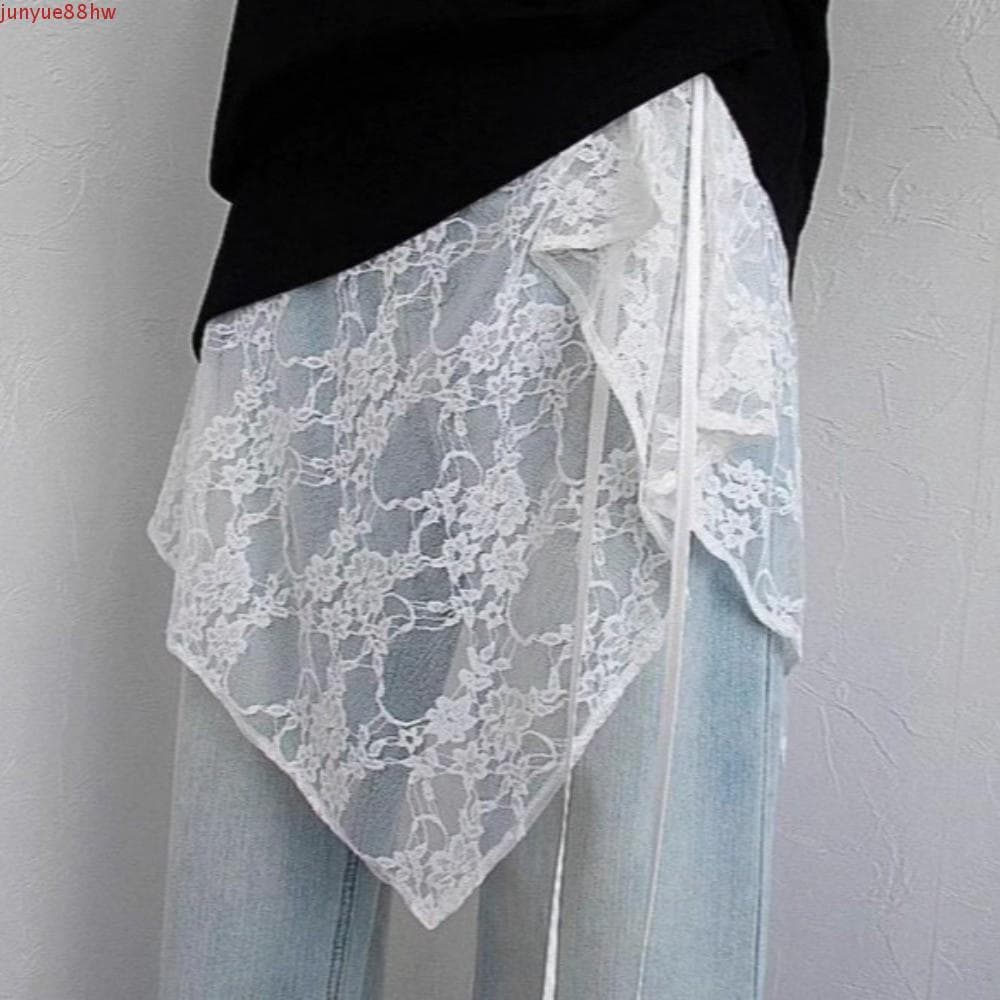JUNYUE Saia De Renda Irregular Deslizante , Anágua De Segurança Transparente Com Cadarço , Flor