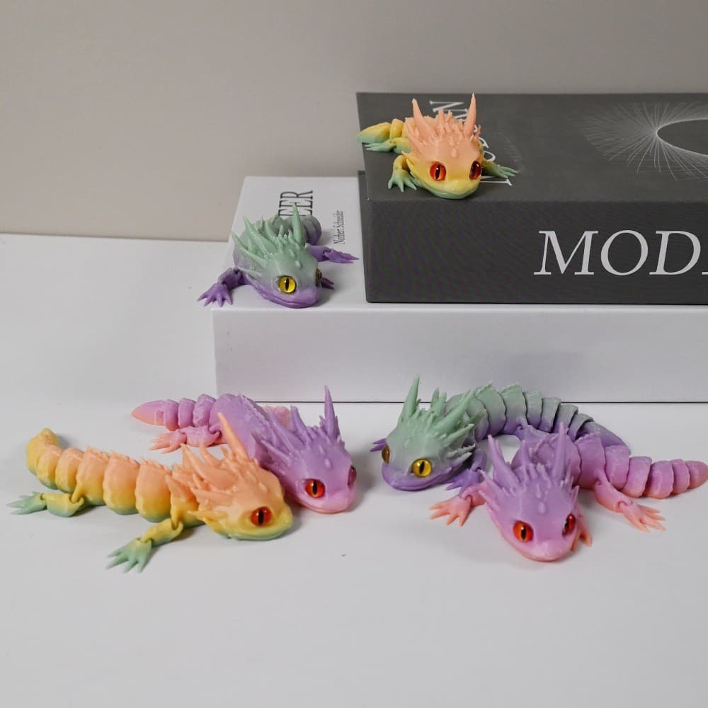 Impressão 3D venda quente Mini dragão bebê com simulação olho multicolorido padrão Laser gradiente figura de venda quent
