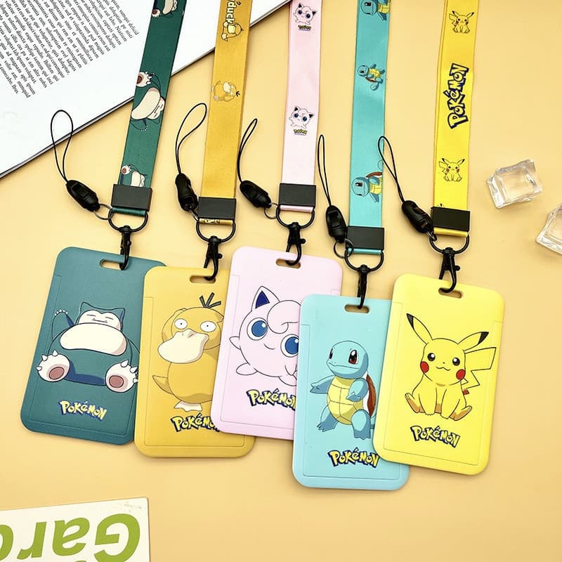 Porta-cartões Pokémon com cordão e etiqueta de identificação 7 * 11 cm UH02 Q6HK