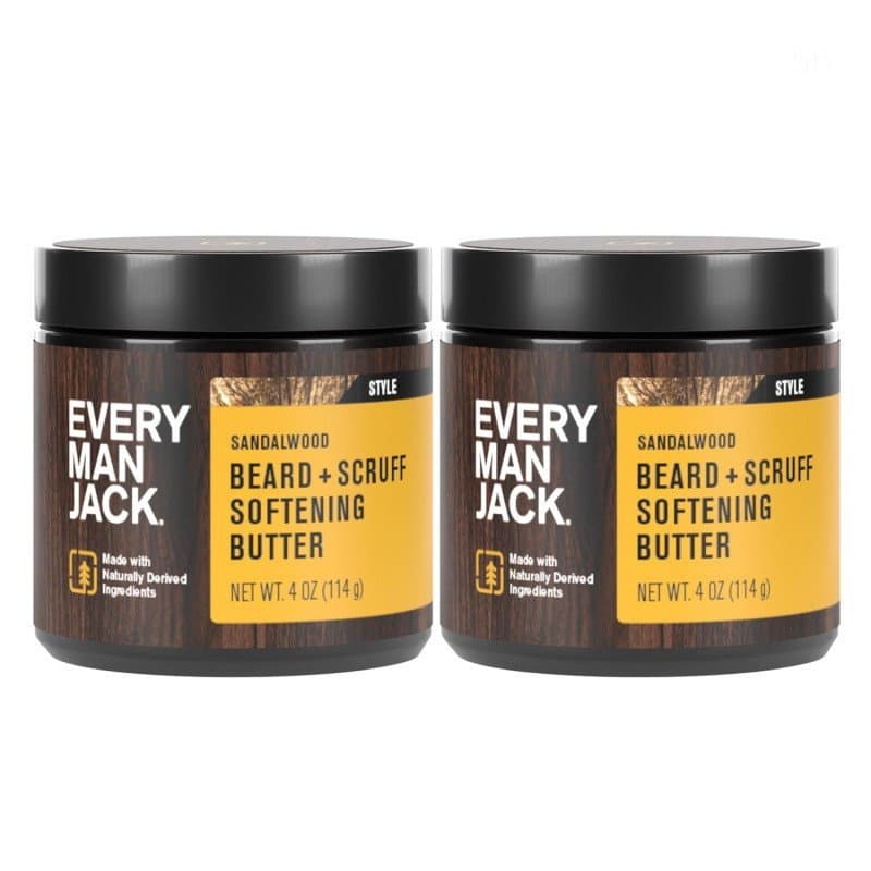 Manteiga Suavizante para Barba e Cabelo Every Man Jack - Fragrância Subtil de Sândalo - Hidrata e Modela Barbas Secas e