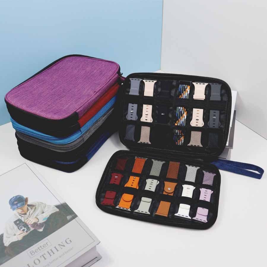 Bolsa de armazenamento para pulseiras de relógio para Apple Watch, caixa de viagem, smartwatch, organizador de relógios.