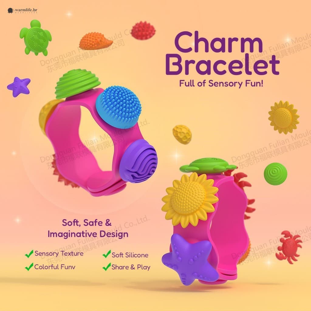 Brinquedo Sensorial De Silicone Fidget-Conjunto De Charme De Descompressão Infantil