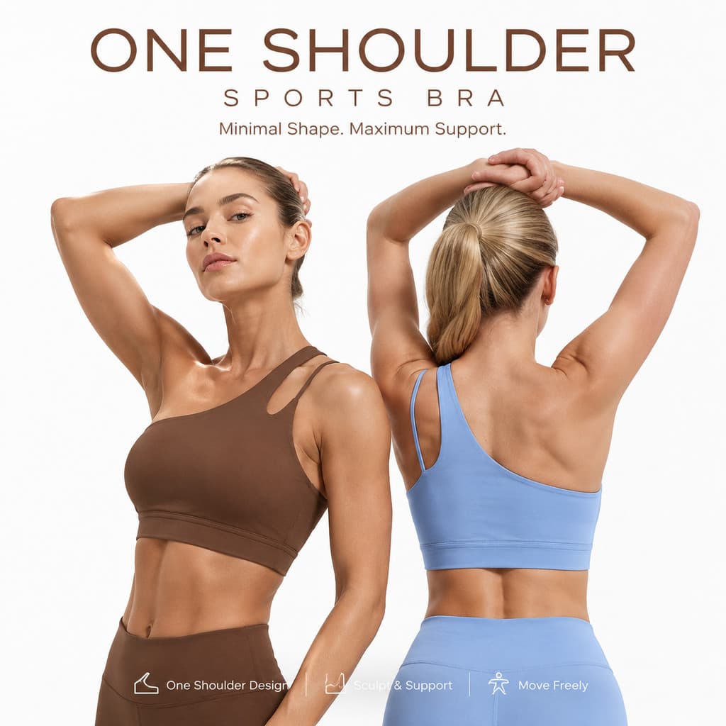 Roupa íntima esportiva de um ombro feminina choque intensivo correndo Yoga colete volta roupas de Fitness