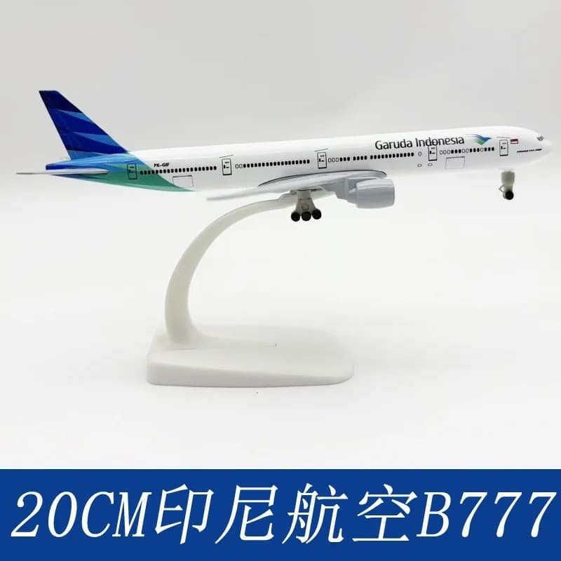 Modelo De Avião Fundido FZ Com Rodas Air Garuda Indonésia Airways B777 20cm De Liga Metálica Para Crianças