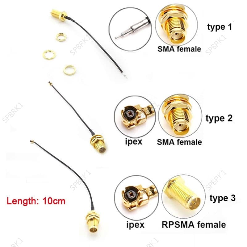 SMA Fêmea Para RP UFL IPX IPEX RG1.13mm Antena WiFi RF Solda Pigtail Extensão Conector Cabo BRK1