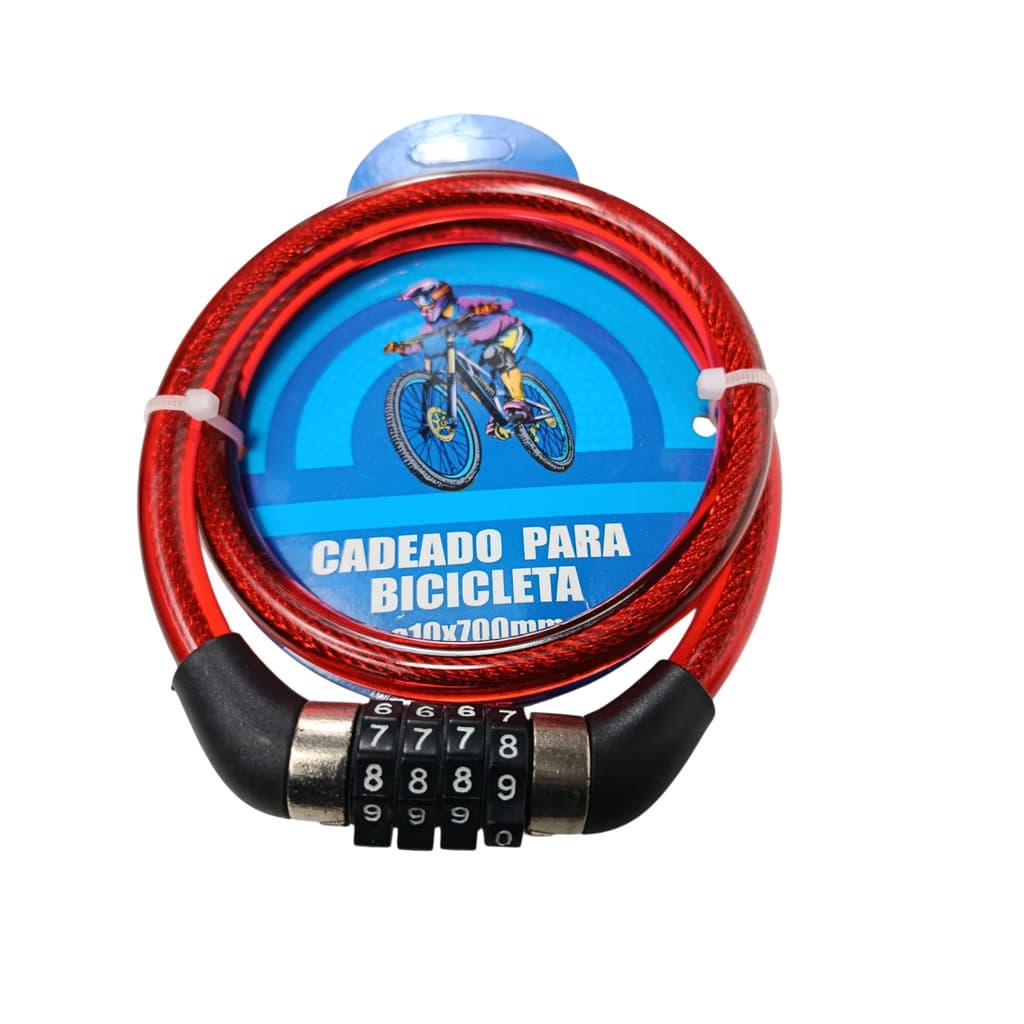 Cadeado Trava Para Bicicleta Com Senha Bike Cabo Aço 8MMx70C
