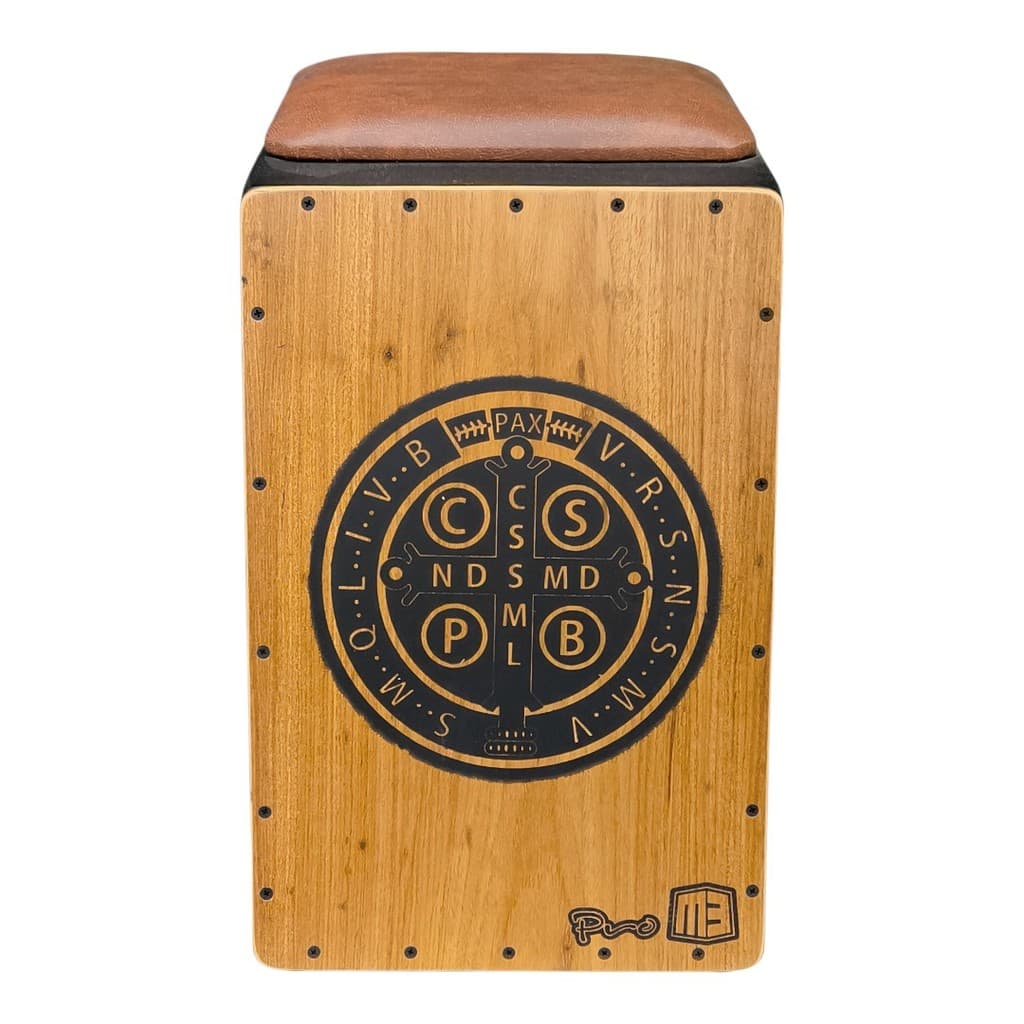 Cajón Profissional  Pró MB XLR + Baquetas Ganzá e Chimbals - SIGLAS