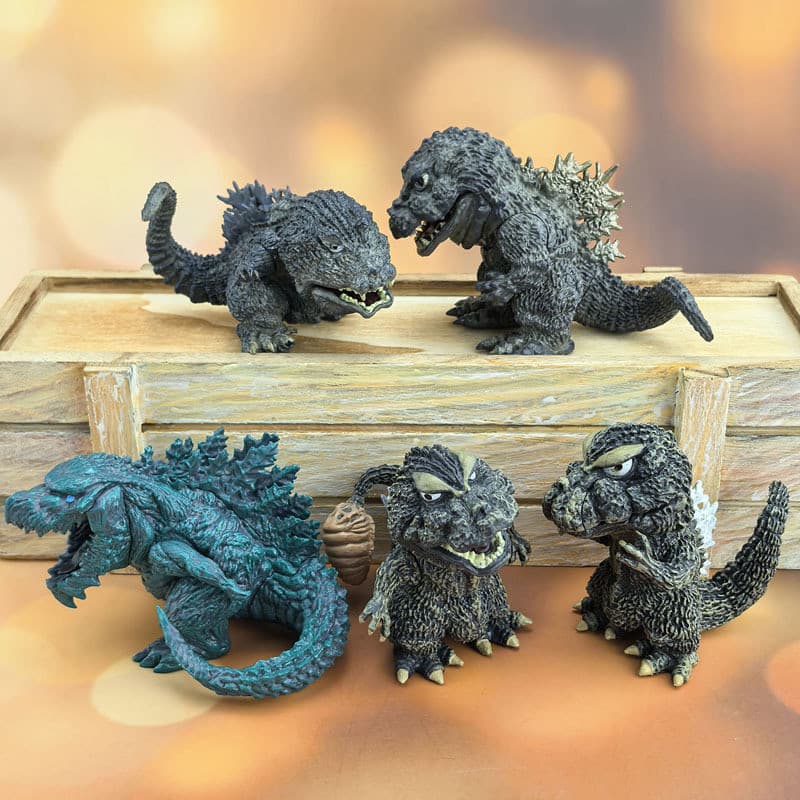 5 Pçs Godzilla 10cm Figuras De Brinquedo De Ação Rei Dos Monstros Modelo Ornamento Q Edição Boneca Mini Figura Colecioná