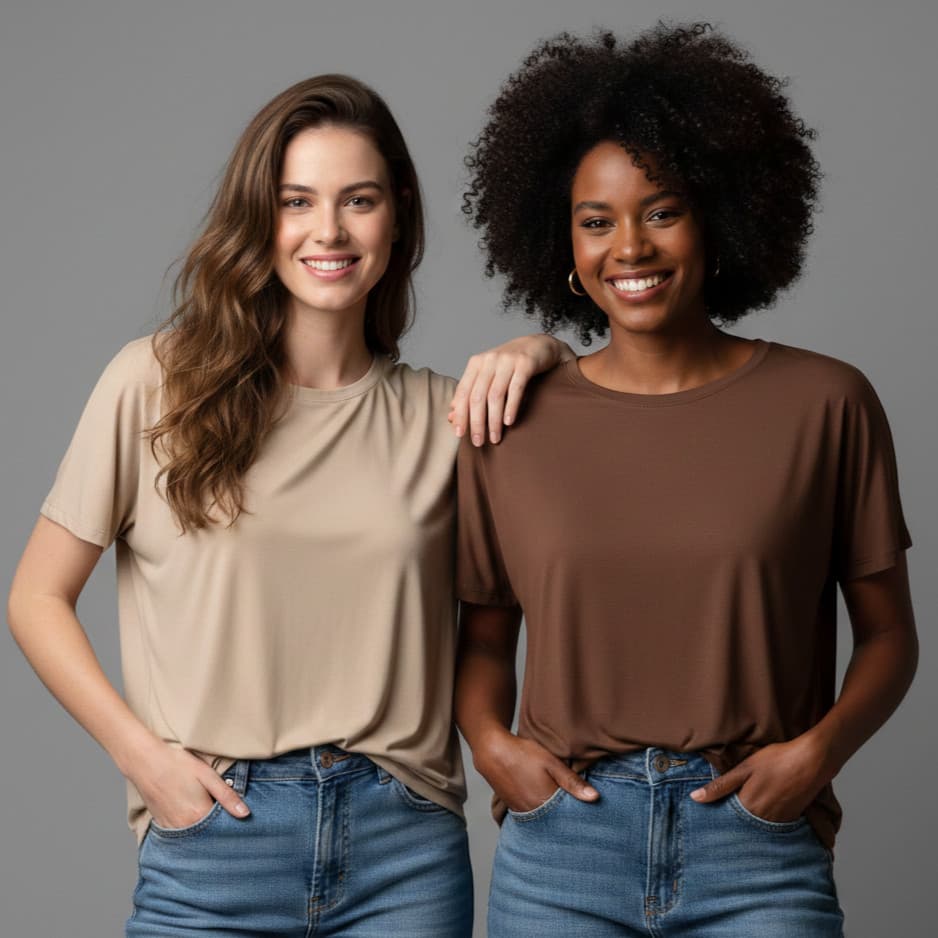 Kit 2 blusas femininas em algodao confortavel modelagem basica varias cores neutras promocao imperdivel