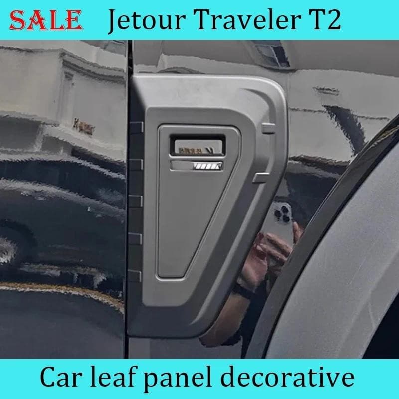 Adequado Para JETOUR Traveler T2 Painel De Folhas De Carro Capa Decorativa JMK Prata Asas De Dragão Modificado Lado Do C