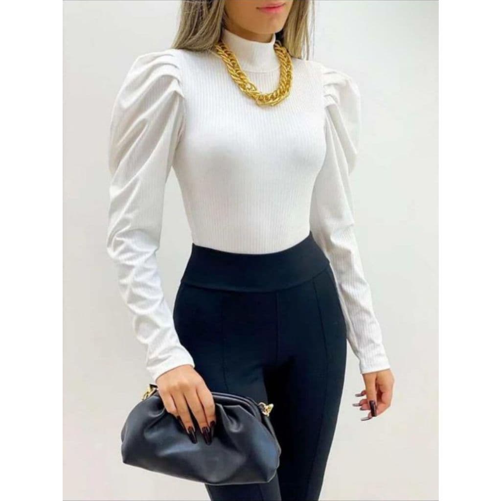 PRINCESA Blusa Feminina Manga Longa Princesa Canelada Praa Inverno