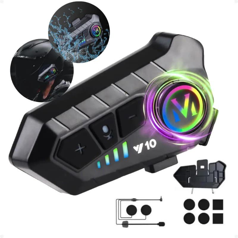 Motocicleta Sem Fio Bluetooth 5.3 Fone de Ouvido Capacete Kit de Chamadas Mãos Livres À Prova D'Água